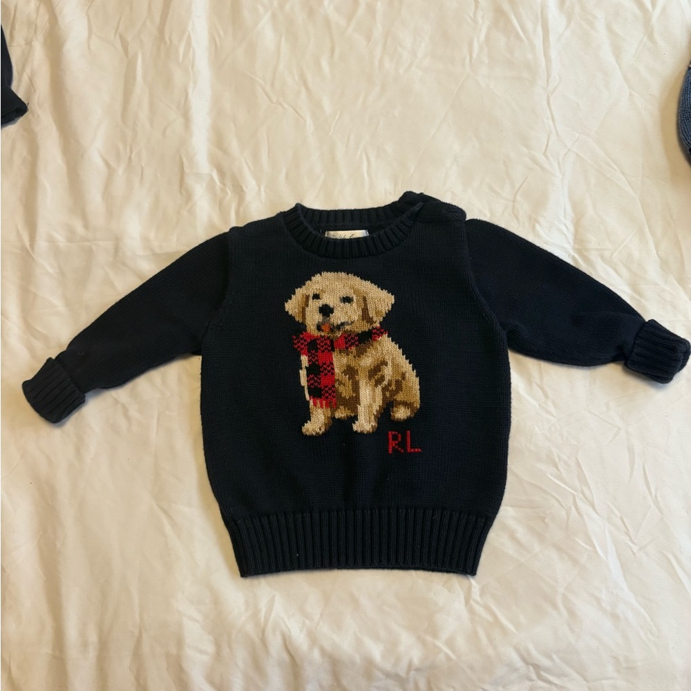 Ralph Lauren Navy Knit with Dog Motif